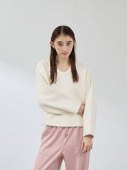 フェレットタッチWフェイスボクシーニット≪手洗い可能≫