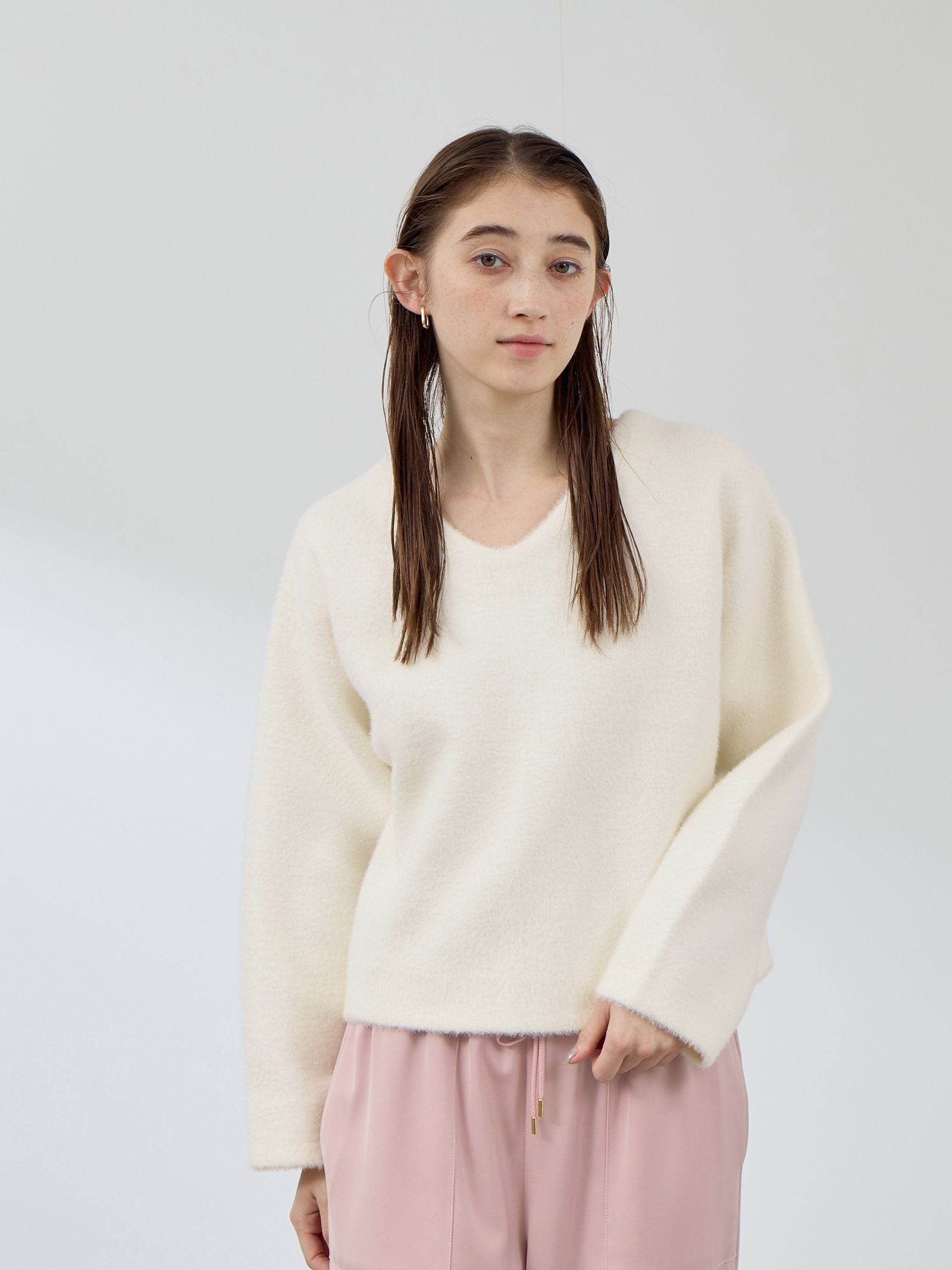 フェレットタッチWフェイスボクシーニット≪手洗い可能≫