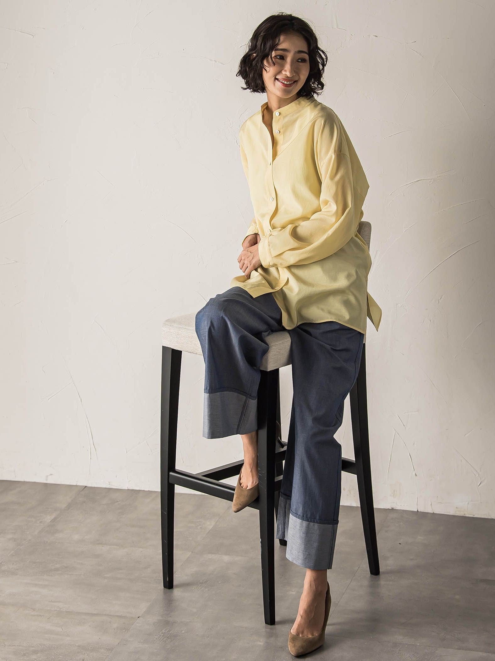 【biyori】ダンガリーワイドパンツ≪手洗い可能≫