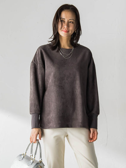 【WEB限定】フェイクスエードプルオーバー≪セットアップ対応/洗える≫