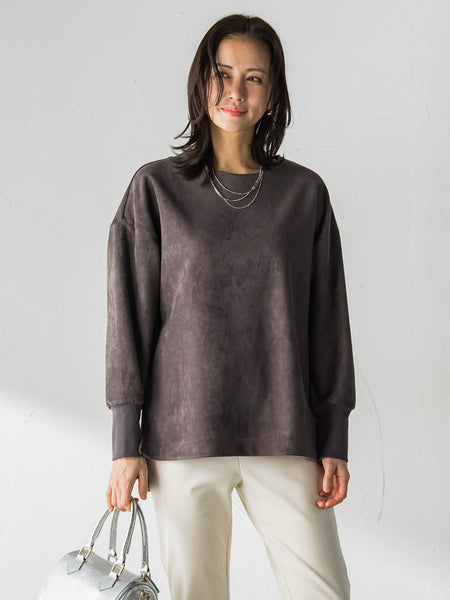 【WEB限定】フェイクスエードプルオーバー≪セットアップ対応/洗える≫