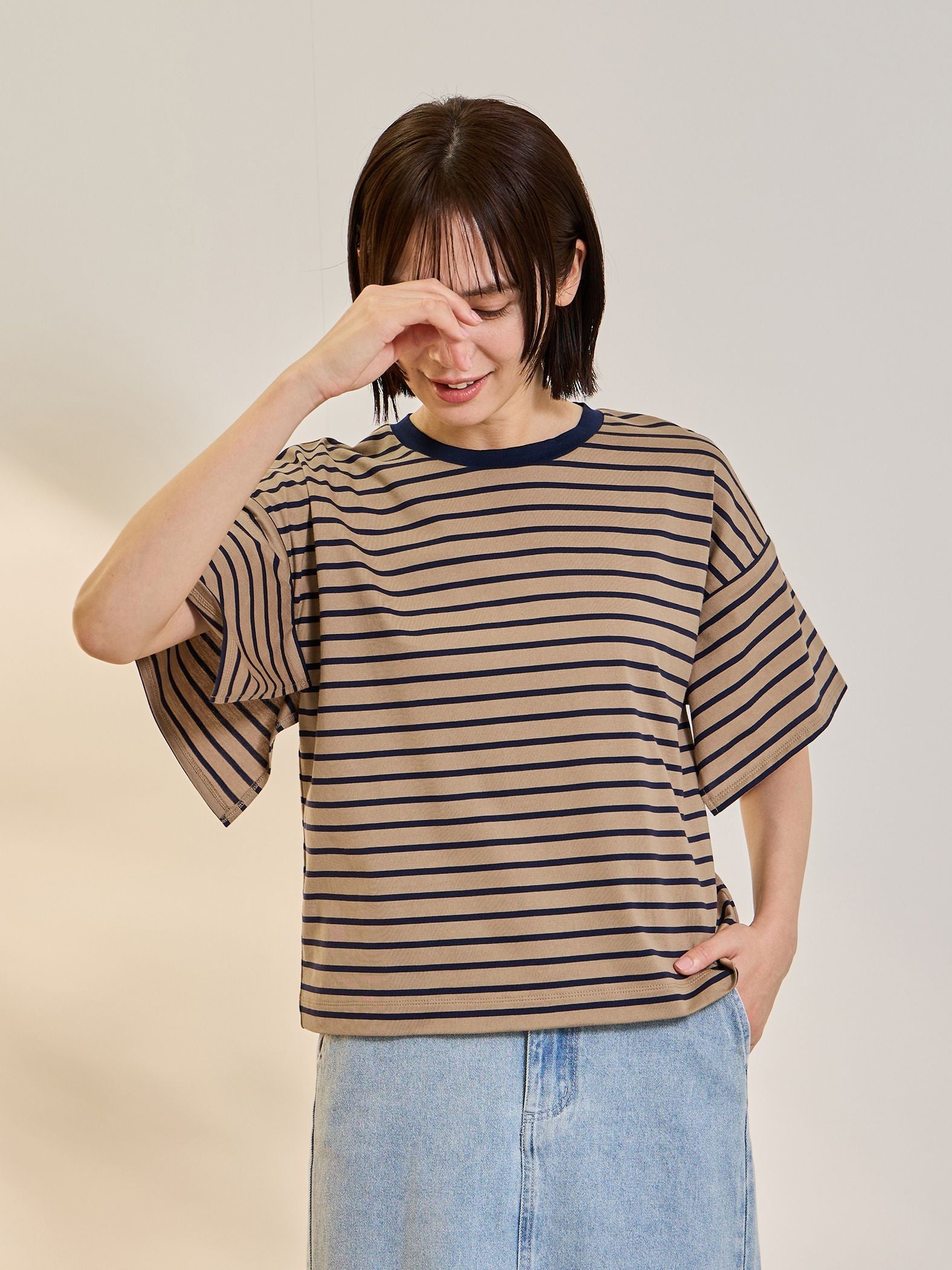 《予約》【連休。涼。軽やかに。】パネルスリーブプルオーバー《コットン100%》