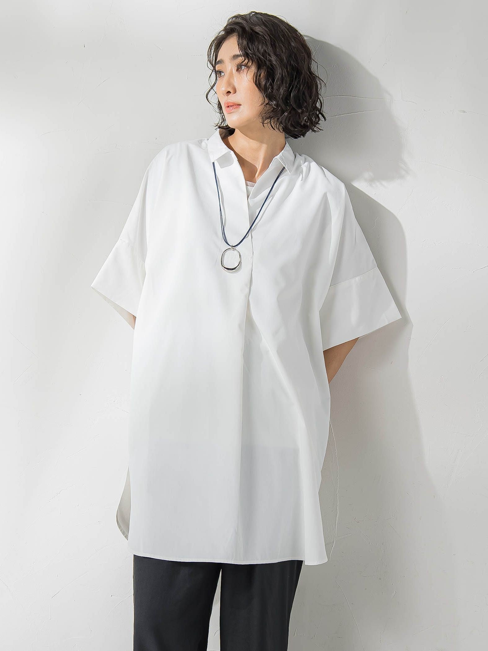 【WEB限定】チュニックシャツ≪手洗い可能≫