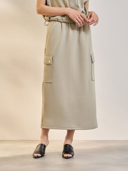 【SET】ダンボールニットベスト×スカート2ピース