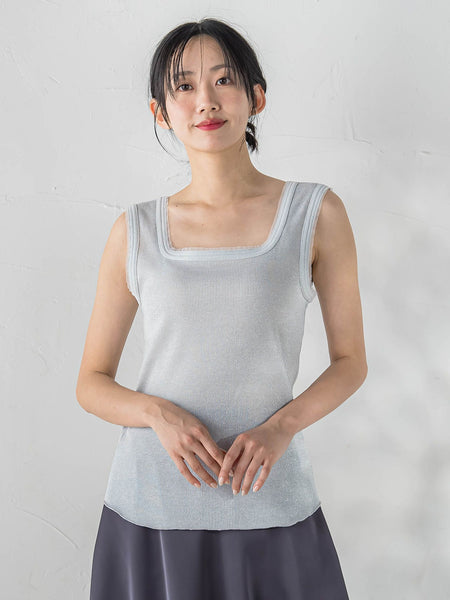 リブスクエアタンクトップ