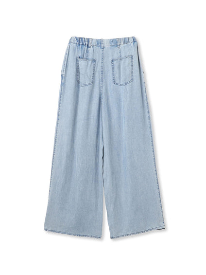バイオシルクパウダー加工ワイドパンツ≪洗濯機で洗える≫