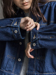 【WEB限定】デニムクロップドジャケット≪洗濯機で洗える≫