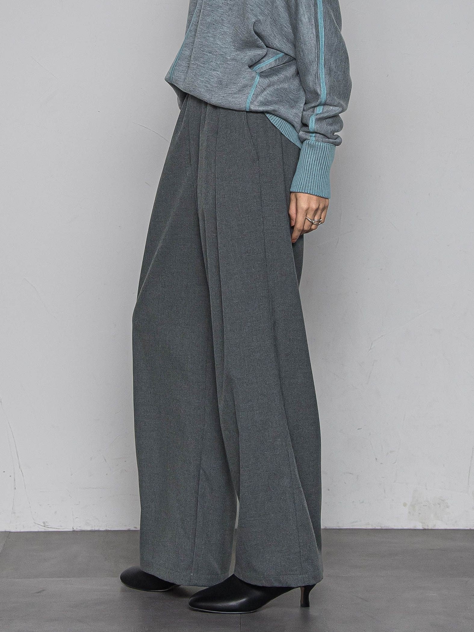 【一瞬で楽とキレイを叶える】裏起毛イージーワイドパンツ≪手洗い可能≫