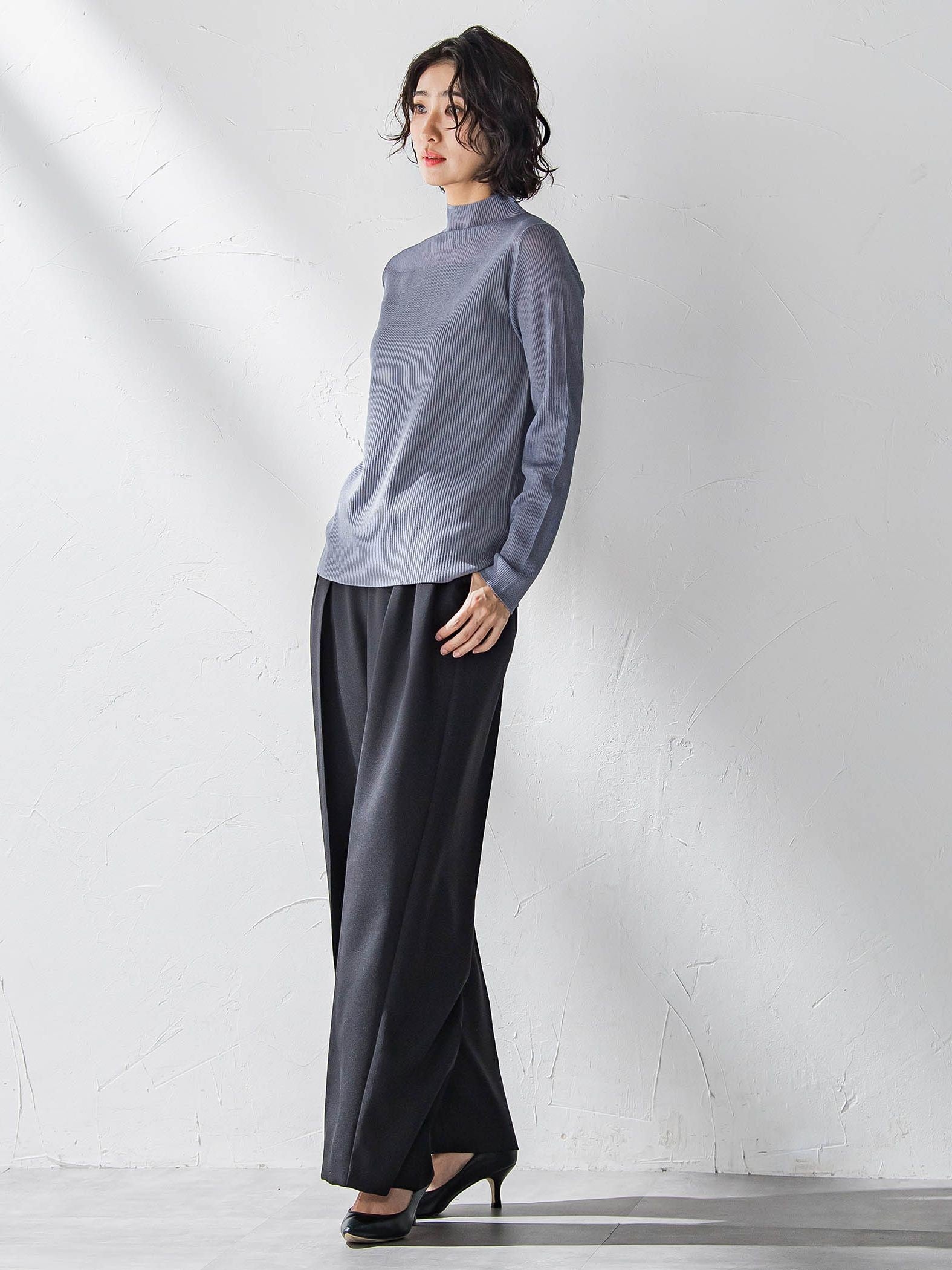 【WEB限定】タックワイドパンツ≪洗濯機で洗える≫