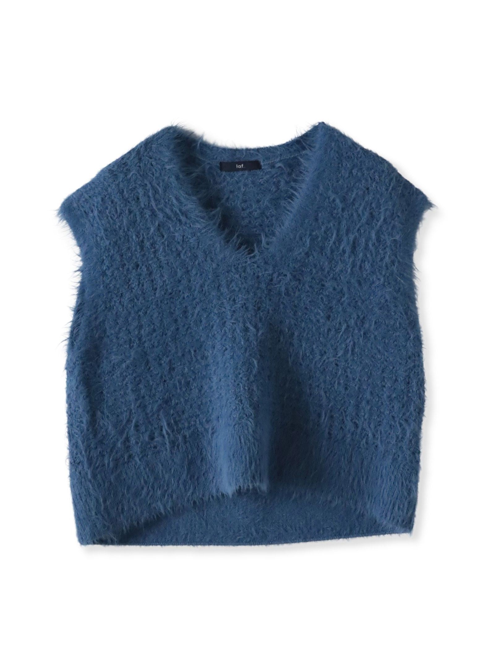 【大きいサイズ】透かしフェザーニットジレ