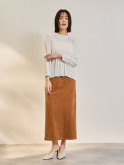 ライトデシンドットフリルネックブラウス