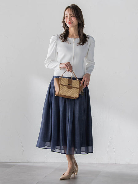 オーガンジーデニムスカート