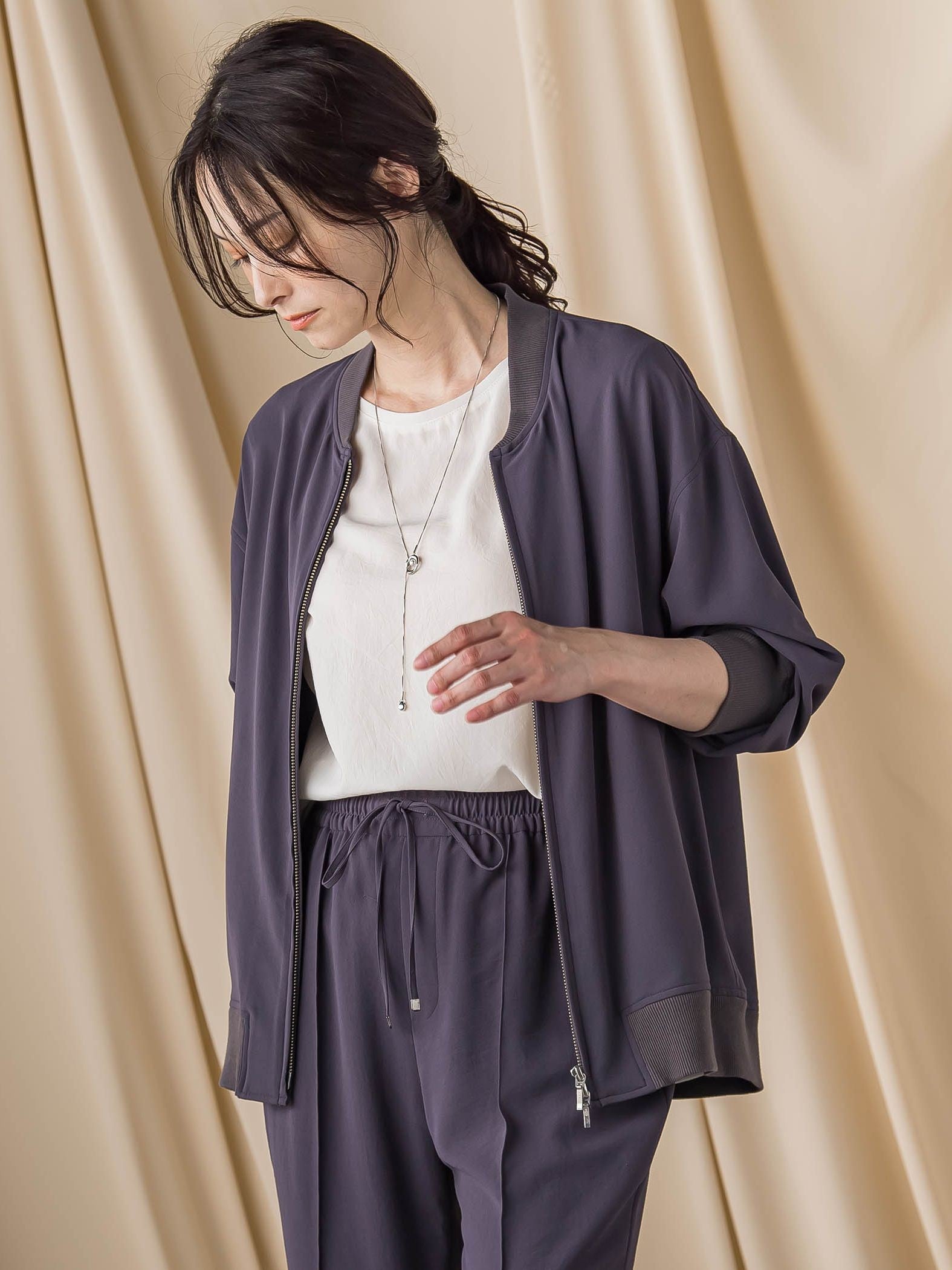 キレイ×リラックス ライトブルゾン ≪接触冷感 / UV / 洗濯機で洗える≫