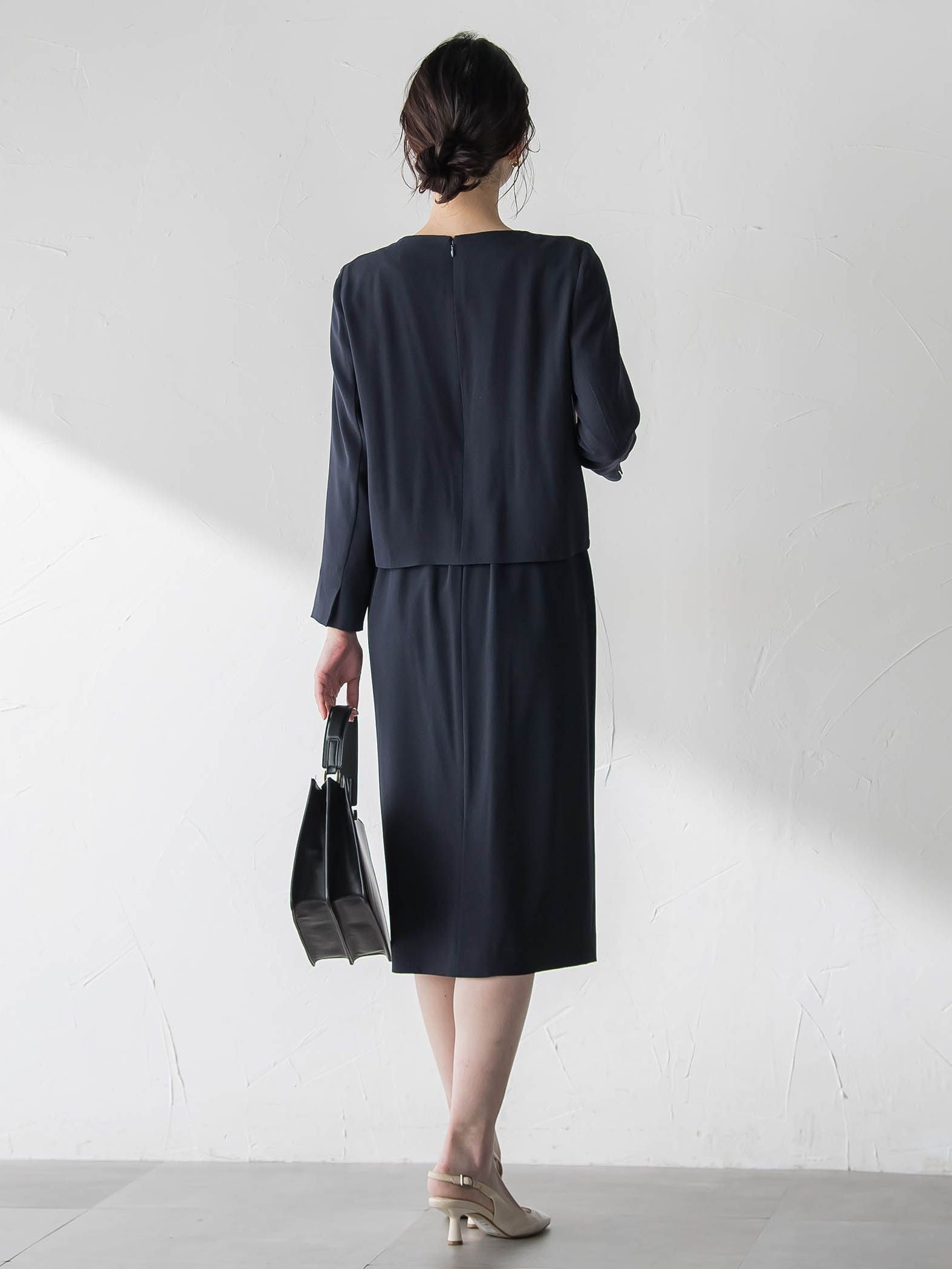 アチェローザバックサテンジョーゼットワンピース