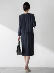 アチェローザバックサテンジョーゼットワンピース