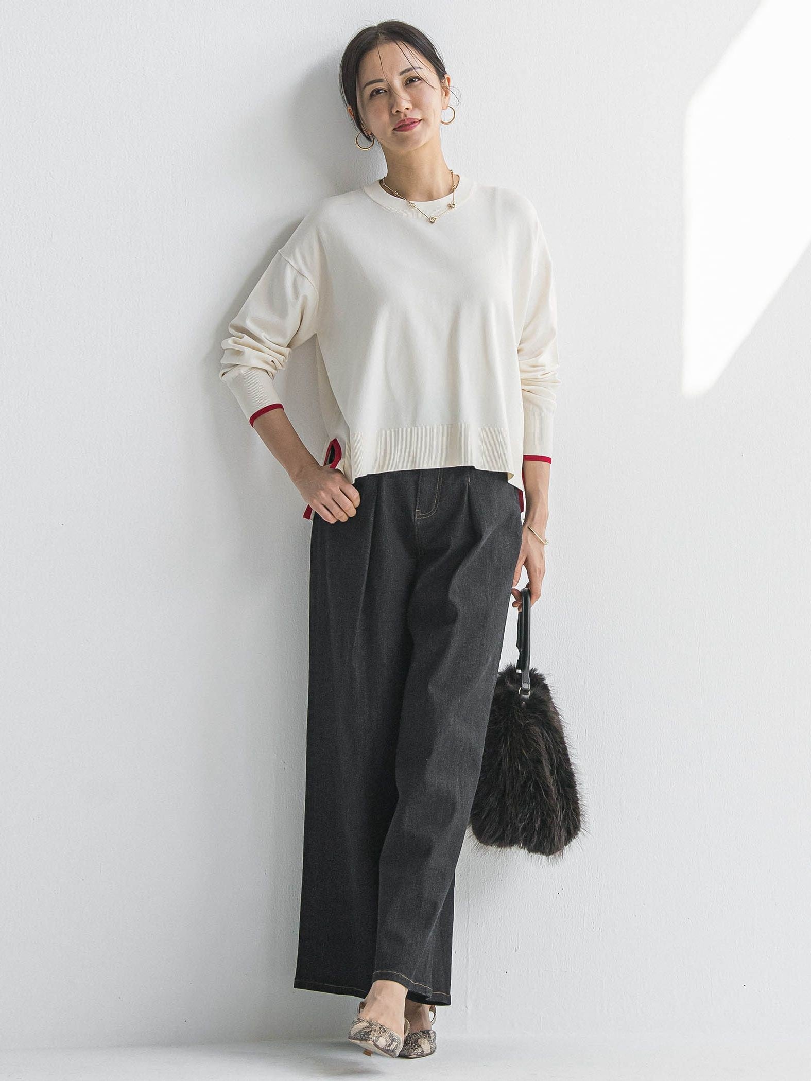 【WEB限定】365デニムパンツ ワイドシルエット≪洗える≫