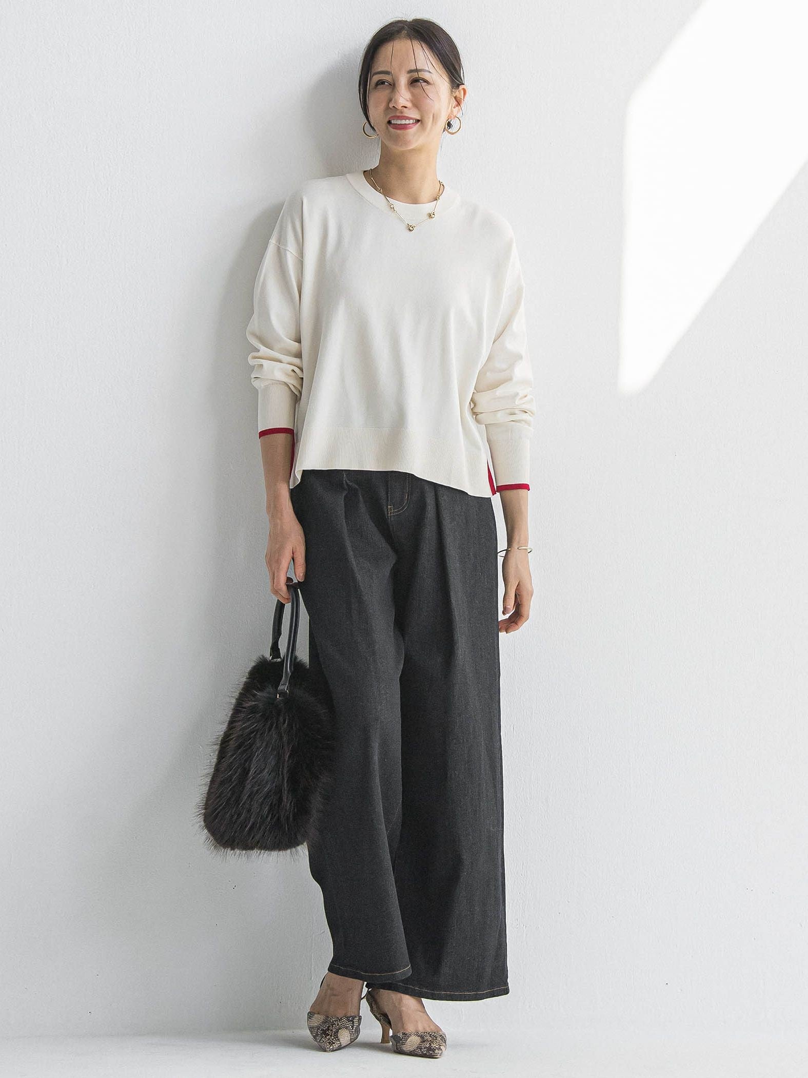 【WEB限定】365デニムパンツ ワイドシルエット≪洗える≫