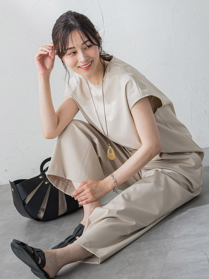 【WEB限定】UVカットフレンチスリーブカットソー≪11号あり/洗える/透湿/セットアップ対応≫