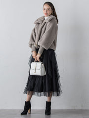 ラッフルチュールスカート≪洗濯機で洗える≫