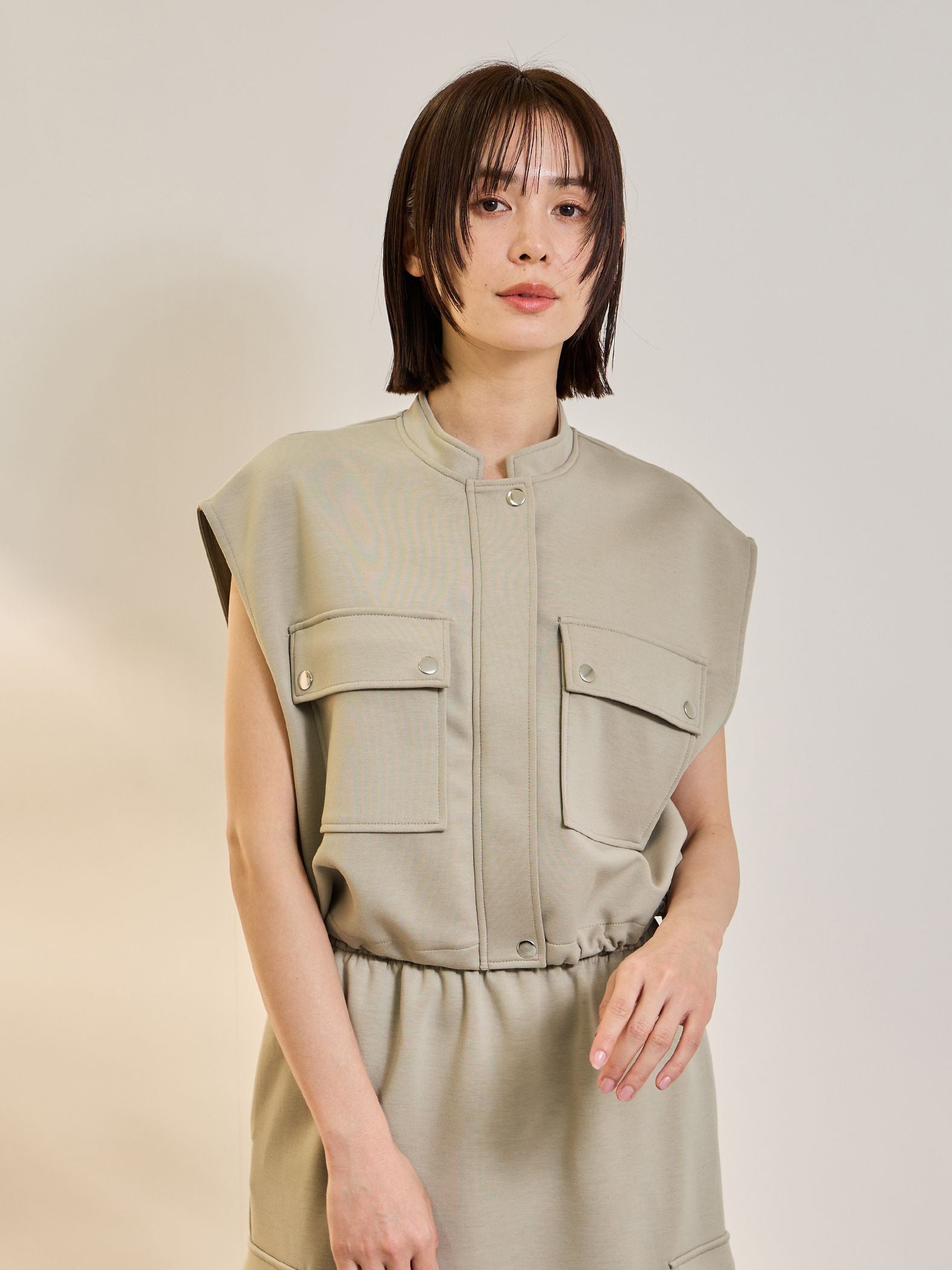 【SET】ダンボールニットベスト×スカート2ピース