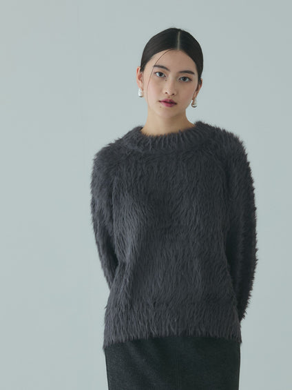 カーブヘムシャギーニットプルオーバー≪手洗い可能≫