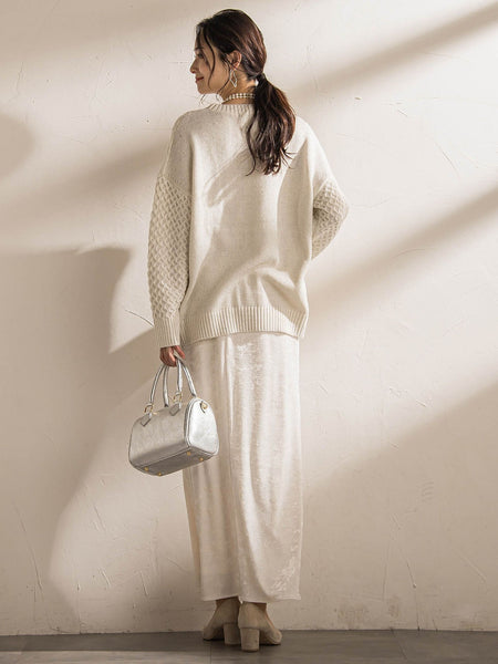 【WEB限定】ケーブル柄編みニット≪洗える≫