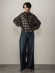 【カタログ掲載】センタープレスデニムワイドパンツ