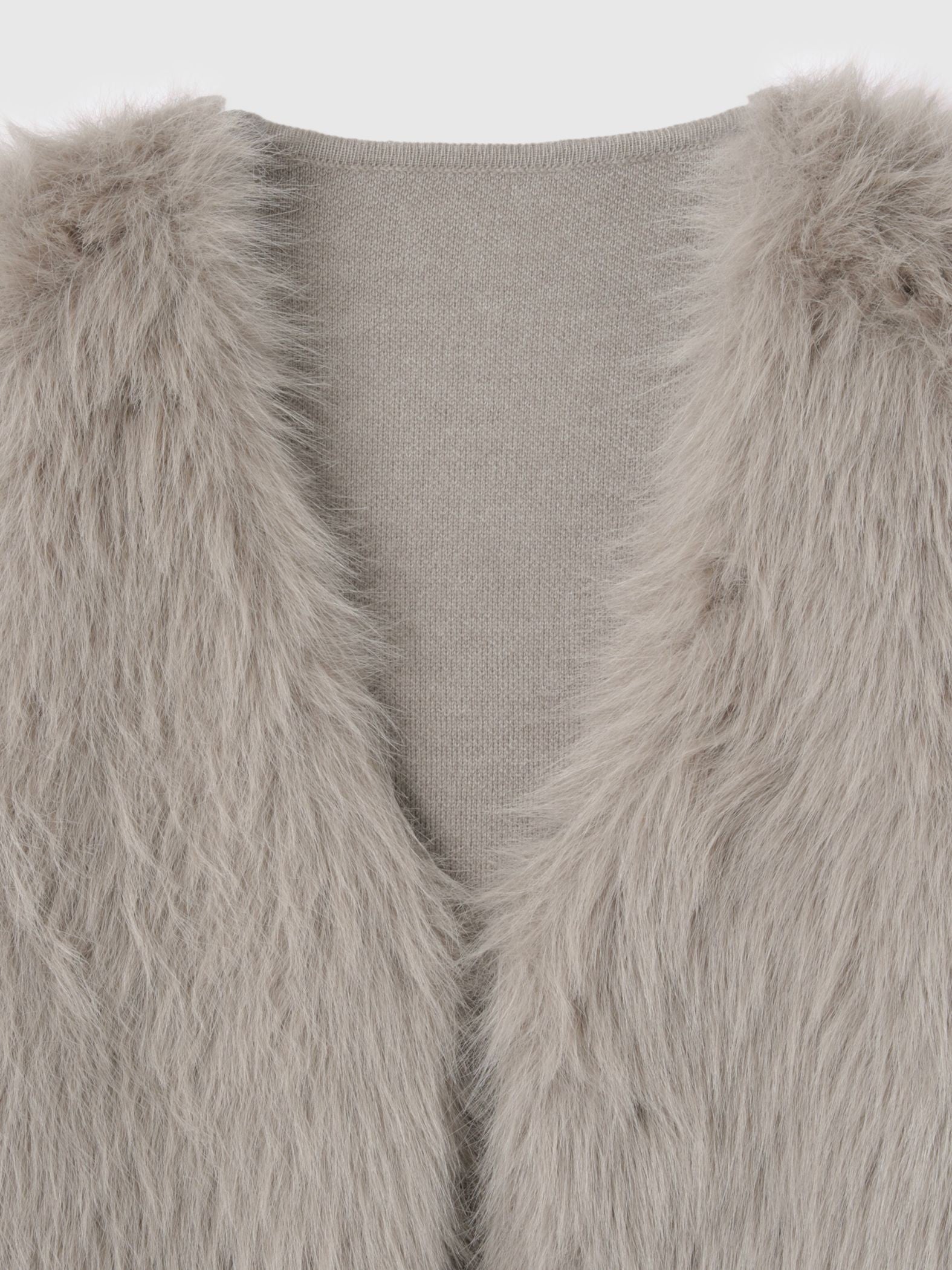 フロントフェイクファーニットベスト