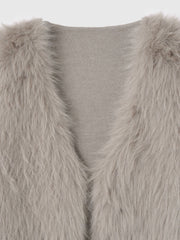 フロントフェイクファーニットベスト