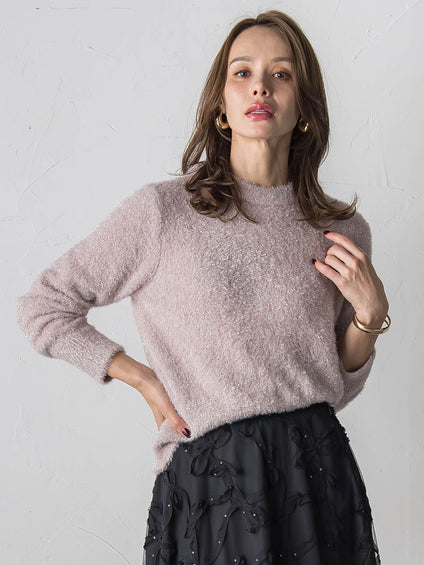 ラメシャギーニット