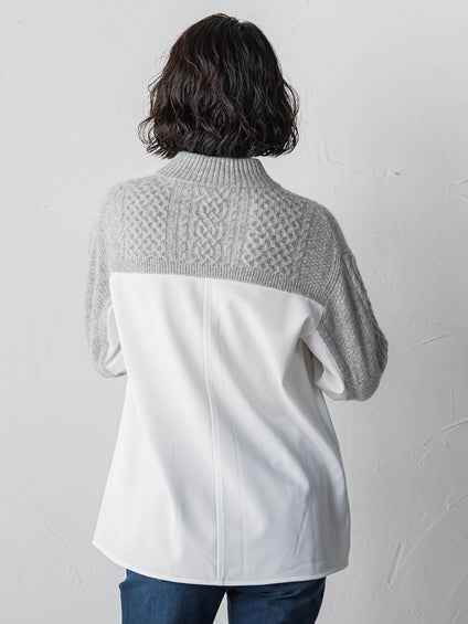 【大きいサイズ】ハミルトンケーブル切り替えニット