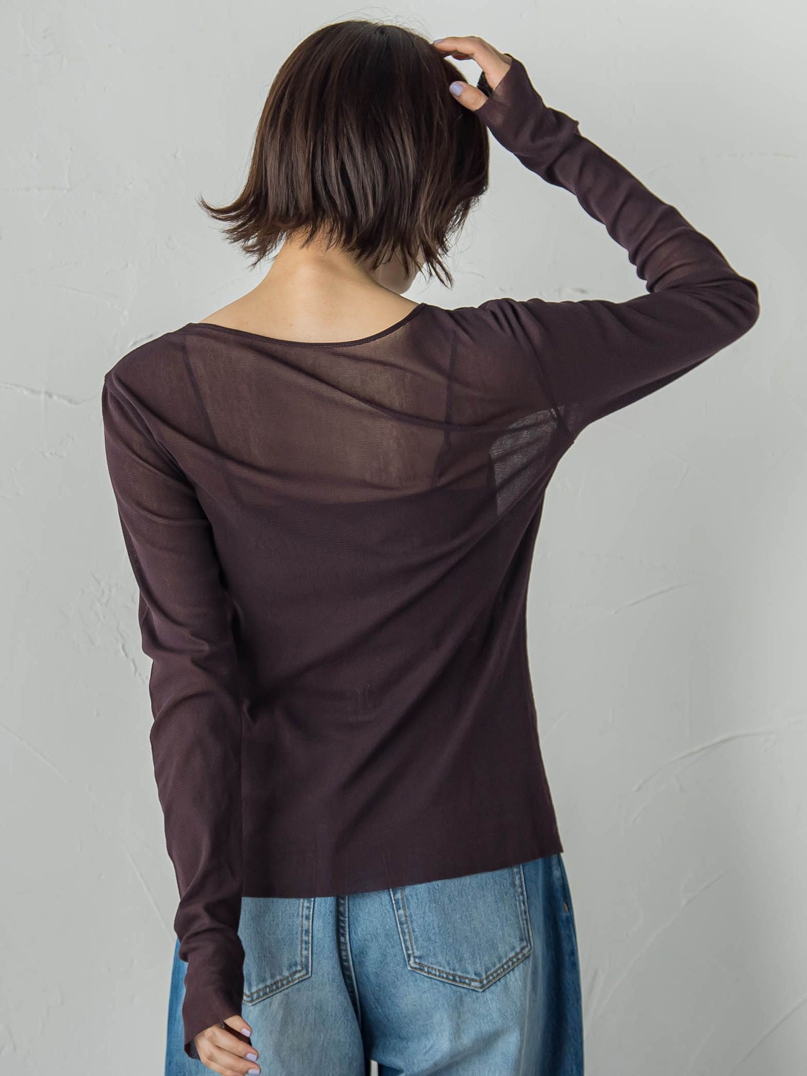 コットンサラチュールカットソー≪手洗い可能≫