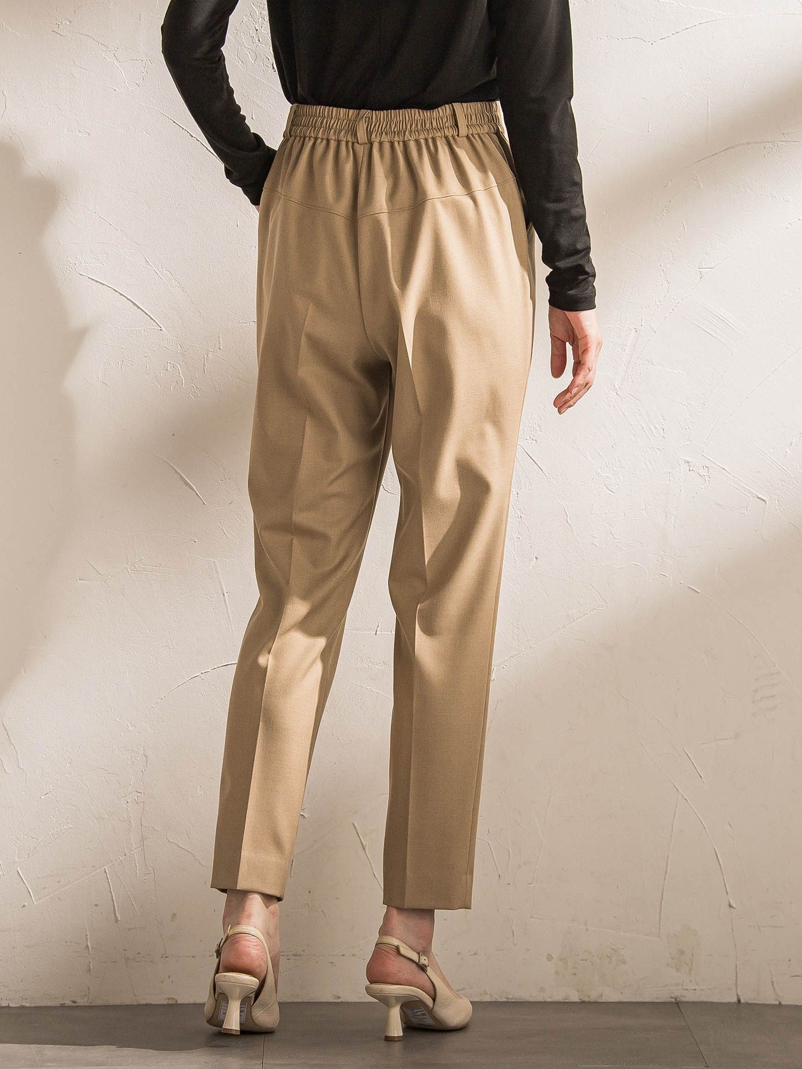 【WEB限定】美シルエット裏起毛ストレッチパンツ≪13号あり/毛玉防止≫