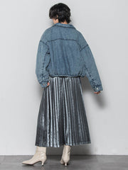 中綿デニムジャケット≪洗濯機で洗える≫