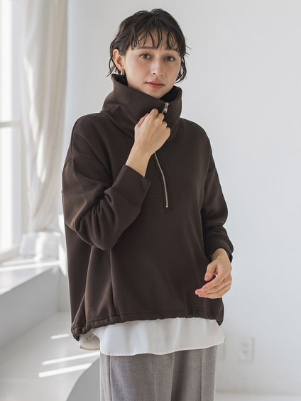 【WEB限定】裏起毛ジッププルオーバー