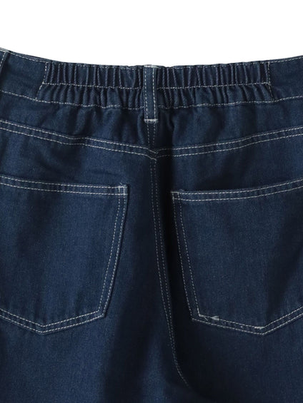 【WEB限定】デニムカーブパンツ≪洗濯機で洗える≫
