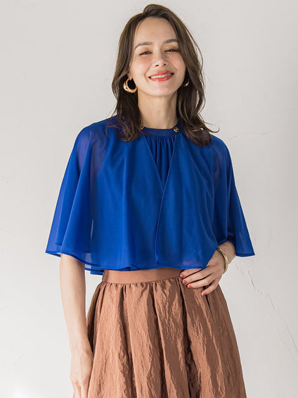 シフォンケーププルオーバー≪洗濯機で洗える≫