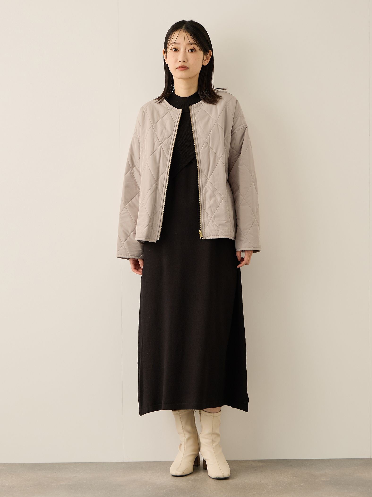 ファーキルトリバーシブルZIPブルゾン