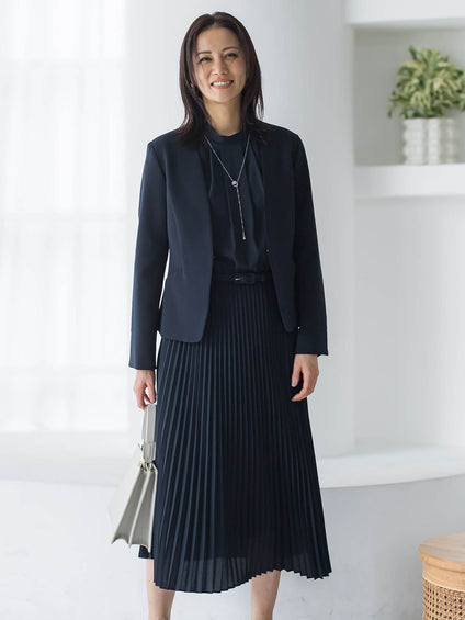 トリクシオンノーカラージャケット≪セットアップ対応/手洗い可能≫