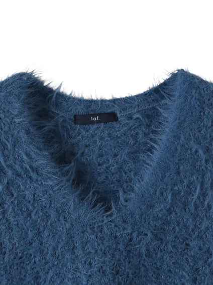 【大きいサイズ】透かしフェザーニットジレ