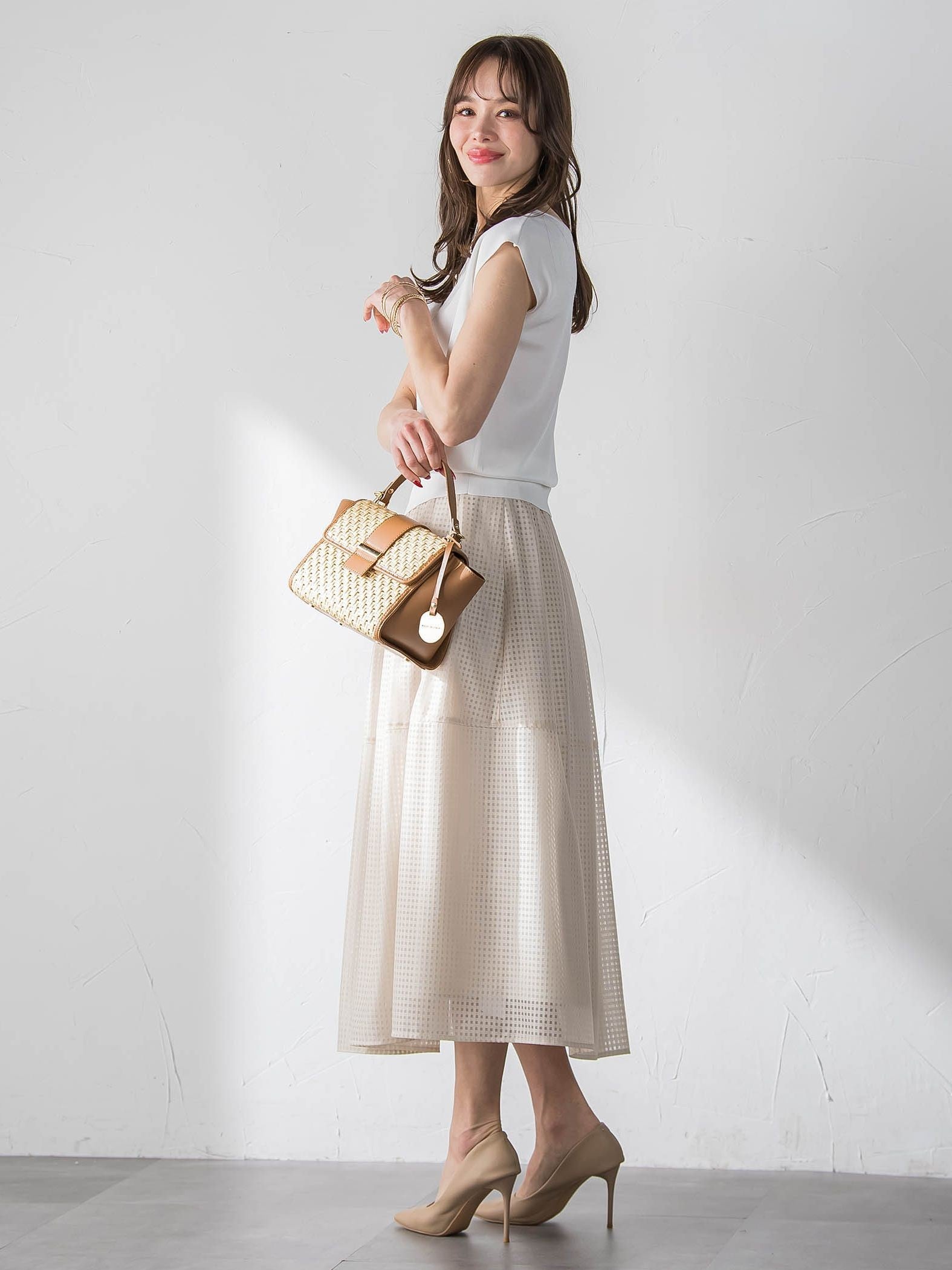 ラッセルレースチェックスカート