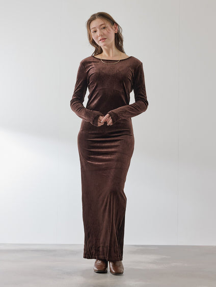 ベロアバックシャンワンピース≪手洗い可能≫