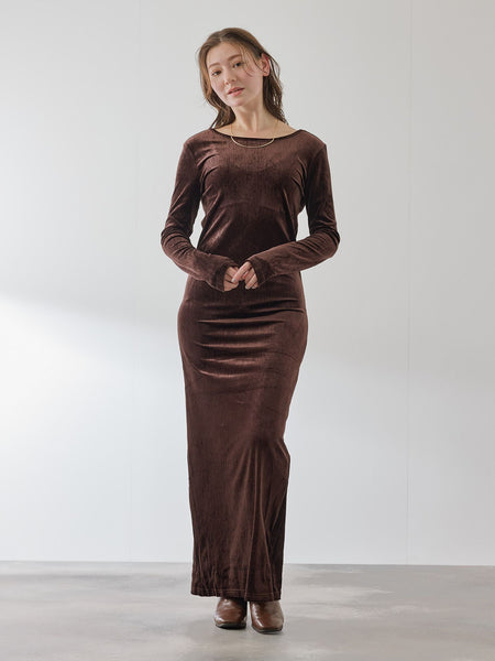 ベロアバックシャンワンピース≪手洗い可能≫