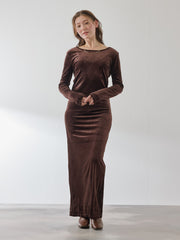 ベロアバックシャンワンピース≪手洗い可能≫