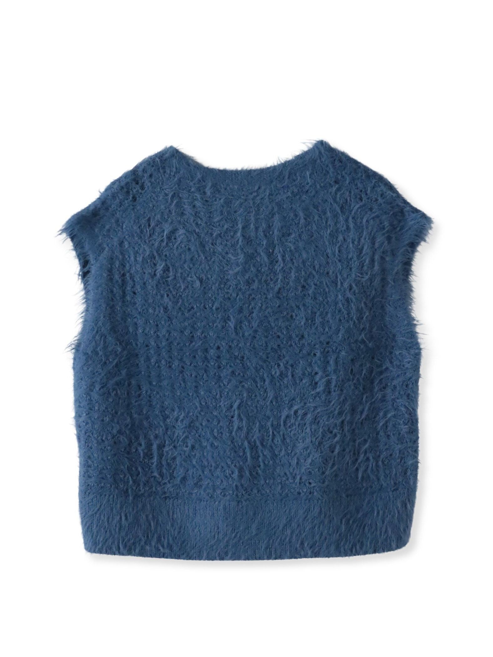 【大きいサイズ】透かしフェザーニットジレ