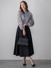 スパンコールテープチュールブラウス