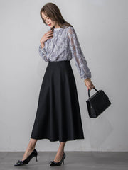 スパンコールテープチュールブラウス