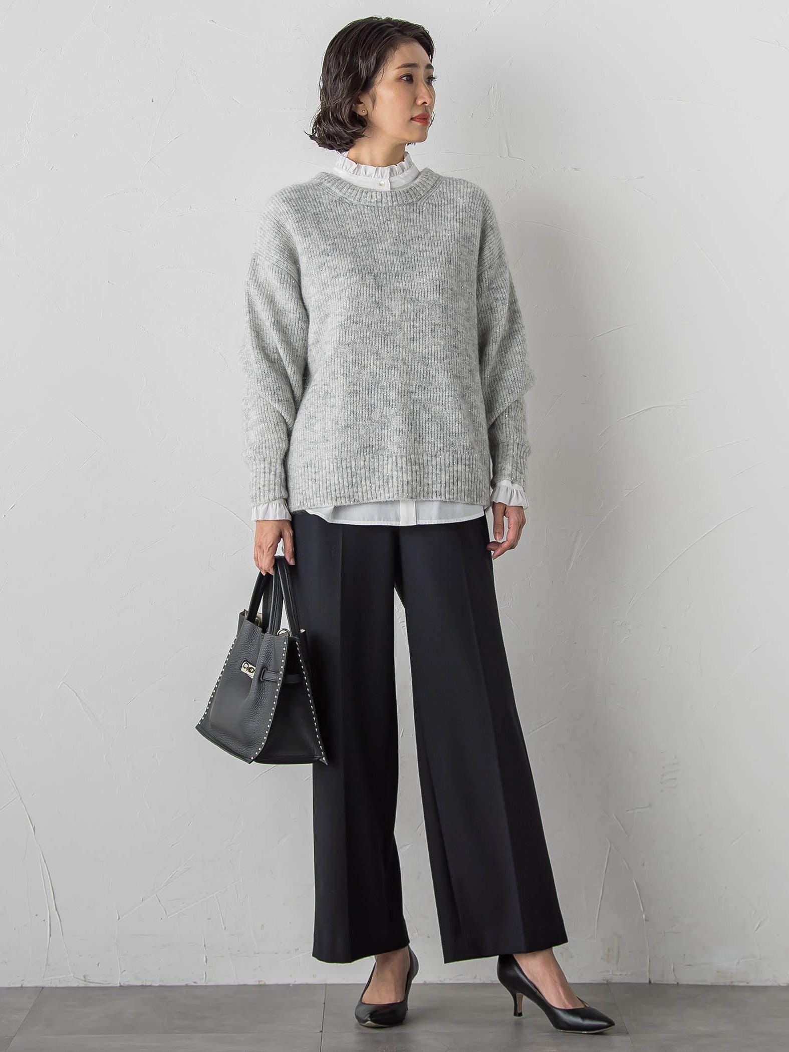 【大きいサイズ】ネックフリルブラウス