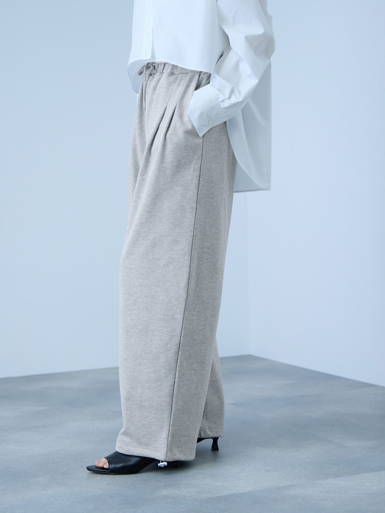 【着回し抜群】裏毛2タックパンツ