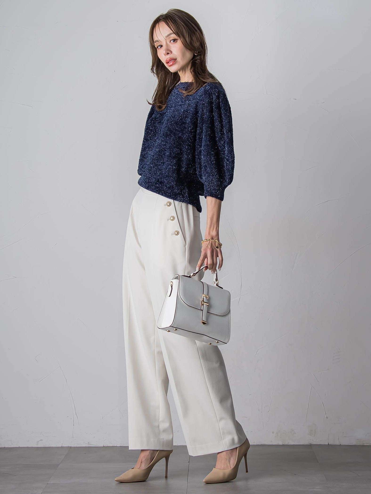 ラメシャギーニット≪手洗い可能≫